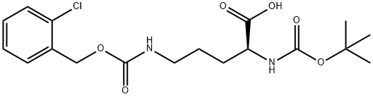 N-叔丁氧羰基-N<i></i>'-(2-氯苄氧羰基)-L-鸟氨酸 结构式