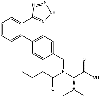 2-四唑联苯-4-氨基(丁酰基)-N-1<i></i>'-异丙基乙酸 结构式