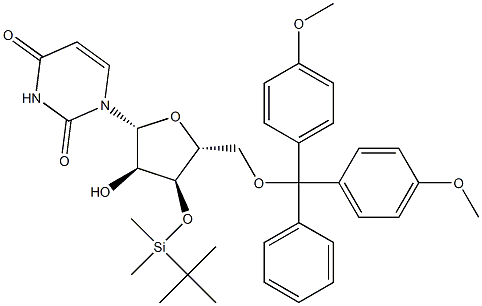 3<i></i>'-DMTBS-5<i></i>'-O-(4,4<i></i>'-二甲氧基三苯甲基)-尿苷 结构式