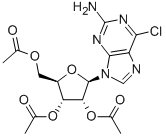 2<i></i>',3<i></i>',5<i></i>'-三-O-乙酰-2-氨基-6-氯嘌呤核苷 结构式