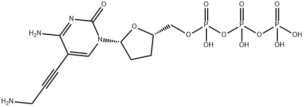 5-(3-氨基-1-丙炔-1-基)-2<i></i>',3<i></i>'-双脱氧-5<i></i>'-(三磷酸四氢)胞苷 结构式