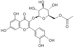 栎精-3-O-Β-D-吡喃葡萄糖基-6<i></i>'<i></i>'-乙酸盐 结构式
