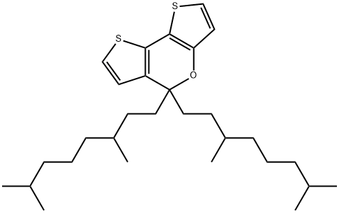 5,5-双(3,7-二甲基辛基)-5H-二噻吩[3,2-B:2<i></i>',3<i></i>'-D]吡喃 结构式
