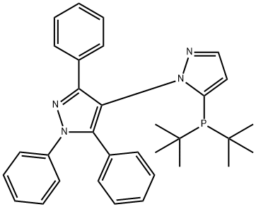 5-二叔丁基膦-1<i></i>',3<i></i>',5<i></i>'-三苯基-1<i></i>'H-[1,4<i></i>']二吡唑 结构式