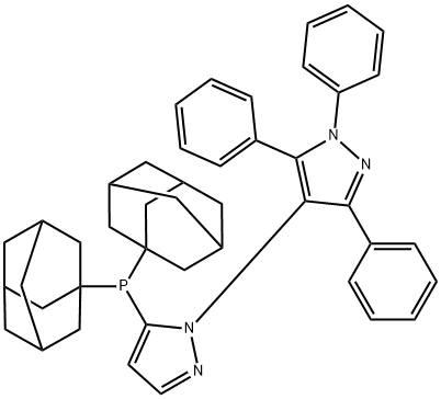 5-(二(金刚烷-1-基)膦基)-1’,3’,5’-三苯基-1<i></i>'H-1,4<i></i>'-联吡唑 结构式