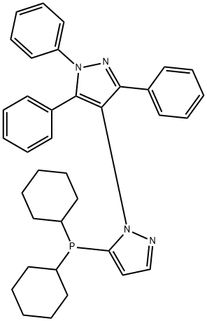 5-(二环己基膦基)-1<i></i>',3<i></i>',5<i></i>'-三苯基-[1,4<i></i>']-联-1H-吡唑 结构式