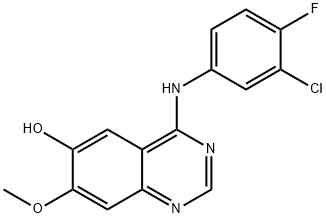 4-(3-氯-4-氟苯氨基)-7-甲氧基喹唑啉-6-醇 結(jié)構(gòu)式
