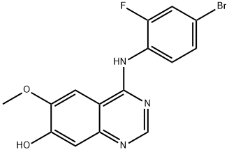 4-(4-溴-2-氟苯胺基)-7-羥基-6-甲氧基喹唑啉 結(jié)構(gòu)式
