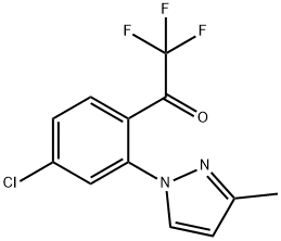 1- [4-氯-2-(3-甲基-1H-吡唑-1-基)苯基] -2,2,2-三氟乙烷-1-酮 结构式