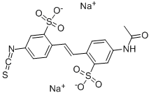 二钠4-乙酰氨基-4<i></i>'-异硫氰酸芪-2,2<i></i>'-二磺酸 结构式