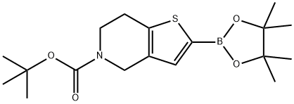 2-(4,4,5,5-四甲基-1,3,2-二氧硼雜環(huán)戊烷-2-基)-6,7-二氫噻吩并[3,2-C]吡啶-5(4H)-羧酸叔丁酯 結構式