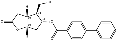 (3AR,4S,5R,6AS)-六氫-4-(羥甲基)-2-氧代-2H-環(huán)戊并[B]呋喃-5-基 1,1<i></i>'-聯(lián)苯-4-甲酸酯 結(jié)構(gòu)式