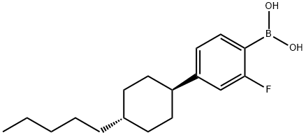 3-氟-4<i></i>'-(反式-4-戊基环己基)-苯硼酸 结构式