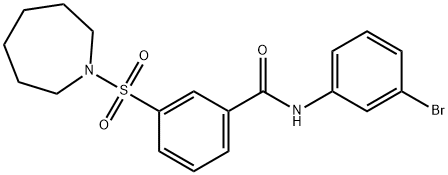 N-(3-溴苯基)-3-[(六氫-1H-氮雜卓-1-基)磺?；鵠-苯甲酰胺 結(jié)構(gòu)式