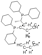 (S)-(+)-L-[(R)-2-( 二环己基膦基) 三戊铁基]乙基二环己基膦 结构式