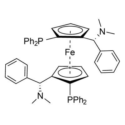 (S,S)-(-)-2,2<i></i>'-双[-(N,N-二甲胺基)(苯基)甲基]-1,1<i></i>'-双(二苯基磷)二茂铁 结构式