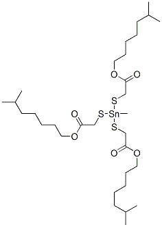 2,2<i></i>',2<i></i>'<i></i>'-[(甲基锡烷基)三硫代]三乙酸三异辛酯 结构式