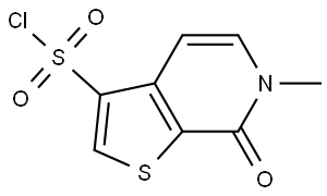 6-甲基-7-氧代-6,7-二氢噻吩并[2,3-C]吡啶-3-磺酰氯 结构式