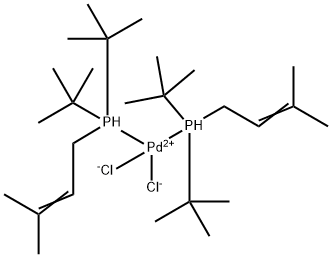 双(二叔丁基)(3-甲基-2-丁烯基)膦二氯化钯 结构式