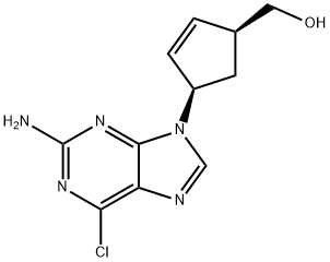 (1S,4R)-4-(2-氨基-6-氯-9H-嘌呤-9-基)-2-环戊烯-1-甲醇 结构式