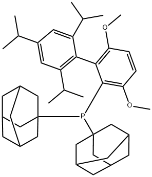 2-(二-1-金刚烷基膦基)-3,6-二甲氧基-2<i></i>',4<i></i>',6<i></i>'-三异丙基-1,1<i></i>' - 联苯 结构式