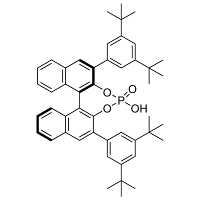 (R)-3,3<i></i>'-Bis(3,5-di-tert-butylphenyl)-1,1<i></i>'-binapthyl-2,2<i></i>'-diyl hydrogenphosphate 结构式