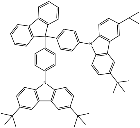 TBCPF,9,9-二-4,4<i></i>'- (3,6-二叔丁基咔唑基)-苯基芴 结构式