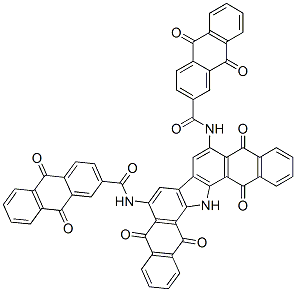 N,N<i></i>'-(5,10,15,17-四氧代-10,15,16,17-四氢-5H-二萘并[2,3-A:2<i></i>',3<i></i>'-I]咔唑-6,9-二基)二(9,10-二氧代-9,10-二氢-2-蒽甲酰胺) 结构式