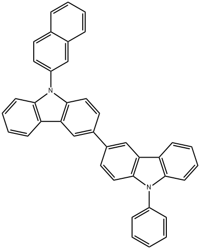 9-(萘-2-基)-9<i></i>'苯基-9H-9<i></i>'H-3,3<i></i>'-咔唑 结构式