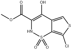 6-氯-4-羥基-3-甲氧羰基-2H-噻吩并[2,3-E]-1,2-噻嗪-1,1-二氧化物 結(jié)構(gòu)式
