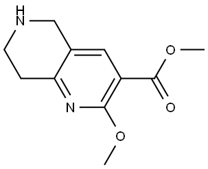 2-甲氧基-5,6,7,8-四氢-1,6-萘啶-3-羧酸甲酯 结构式