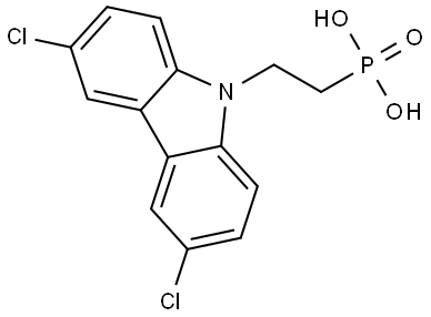 2-(3,6-二氯-9H-咔唑-9-基)乙基]膦酸 结构式
