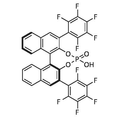 (S)-3,3<i></i>'-双(2,3,4,5,6-五氟苯基)-1,1<i></i>'-联萘酚磷酸酯 结构式