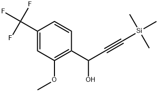 2-甲氧基-4-(三氟甲基)-Α-[2-(三甲基硅基)乙炔基]苯甲醇 结构式