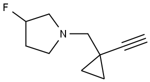 1-(1-乙炔基环丙基)甲基)-3-氟吡咯烷 结构式