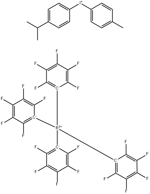 4-异丙基-4<i></i>'-甲基二苯基碘离子四(五氟苯基)硼酸盐 结构式