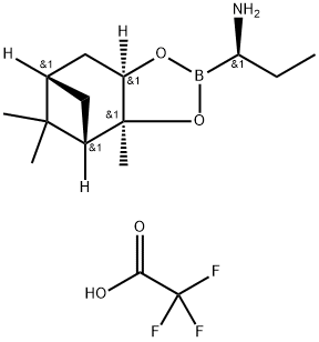 (AR,3AS,4S,6S,7AR)-ALPHA-乙基六氫-3A,5,5-三甲基-4,6-甲橋-1,3,2-苯并二氧硼烷-2-甲胺三氟乙酸鹽 結構式