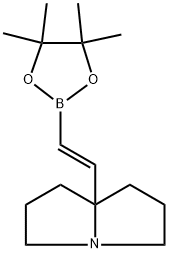 (E)-7A-(2-(4,4,5,5-四甲基-1,3,2-二氧雜硼烷-2-基)乙烯基)六氫-1H-吡咯嗪 結構式