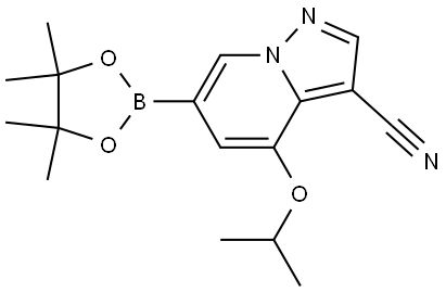 4-异丙氧基-6-(4,4,5,5-四甲基-1,3,2-二氧杂硼烷-2-基)吡唑[1,5-A]吡啶-3-腈 结构式