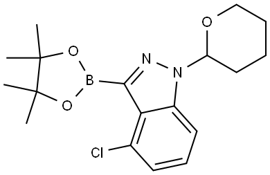 4-氯-1-(四氢-2H-吡喃-2-基)-3-(4,4,5,5-四甲基-1,3,2-二噁硼烷-2-基)-1H-吲唑 结构式