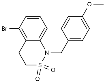 5-溴-1-(4-甲氧基苄基)-3,4-二氢1H-苯并]C][1,2]噻嗪2,2-二氧化物 结构式