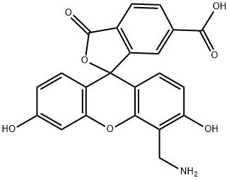 4<i></i>'-氨甲基-5-羧基荧光素 结构式