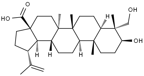 23-羟基白桦酸 结构式