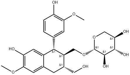 異落葉松脂素 9<i></i>'-BETA-D-吡喃木糖苷 結(jié)構(gòu)式