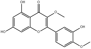 3<i></i>',5,7-三羟基-3,4<i></i>'-二甲氧基黄酮 结构式