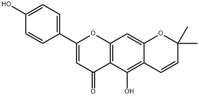 5-羥基-8-(4-羥基苯基)-2,2-二甲基-2H,6H-苯并[1,2-B:5,4-B<i></i>']二吡喃-6-酮 結(jié)構(gòu)式