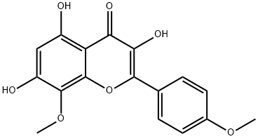 3,5,7-三羟基-8,4<i></i>'-二甲氧基黄酮 结构式
