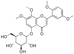 2-(2,5-二甲氧基苯基)-5-(BETA-D-吡喃葡萄糖基氧基)-7,8-二甲氧基-4H-1-苯并吡喃-4-酮 结构式