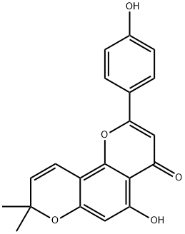 5-羟基-2-(4-羟基苯基)-8,8-二甲基-4H,8H-苯并[1,2-B:3,4-B<i></i>']二吡喃-4-酮 结构式