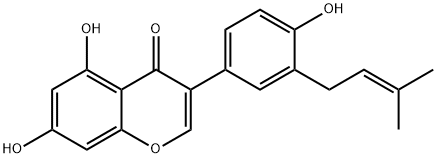 3<i></i>'-二甲基烯丙基染料木黄酮 结构式